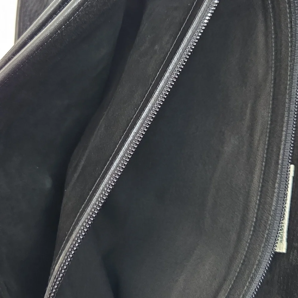 Vintage Chesneau Black Top Grain Leather Men's Briefcase